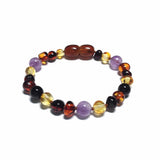 Child Shanti Amethyst Shungite Polished Baltic Amber Anklet Bracelet Love Amber X