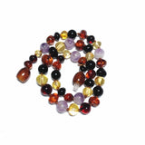 Child Shanti Shungite Amethyst Rainbow Mixed Baltic Amber Necklace Love Amber X