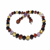 Child Shanti Shungite Amethyst Rainbow Mixed Baltic Amber Necklace Love Amber X