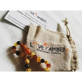 Child Shingle Raw Mixed Baltic Amber Anklet Love Amber X