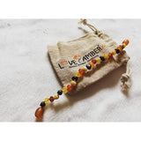 Child Shingle Raw Mixed Baltic Amber Anklet Love Amber X