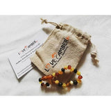 Child Shingle Raw Mixed Baltic Amber Anklet Love Amber X