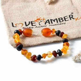 Child Shingle Raw Mixed Baltic Amber Anklet Love Amber X