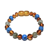 Child Shoreline Blue Howlite Labradorite Polished Honey Calming Baltic Amber Anklet Love Amber X