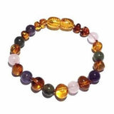 Child Titania Amethyst Rose Quartz Labradorite Honey Baltic Amber Anklet Bracelet Love Amber X