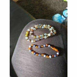 Child Truth Sodalite and Polished Cognac Baltic Amber Anklet Bracelet Love Amber X