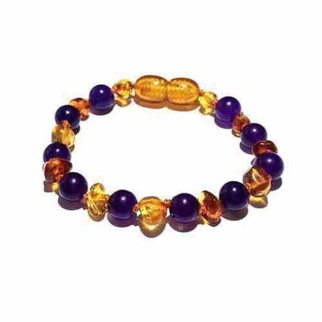 Child Violet Sparkle Honey Amethyst Baltic Amber Anklet Love Amber X