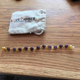 Child Violet Sparkle Honey Amethyst Baltic Amber Anklet Love Amber X