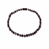 Childs Blackberry Cherry Baltic Amber Amethyst Gemstone Necklace Love Amber X