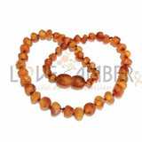 Childs  Cocoa Brown Raw Cognac Baltic Amber Bead Necklace Love Amber X