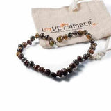 Childs Evergreen Polished Green Baltic Amber Bead Necklace Love Amber X
