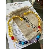 Childs Phoebe Polished Lemon Baltic Amber Beads and Gemstones Necklace Love Amber X