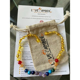 Childs Phoebe Polished Lemon Baltic Amber Beads and Gemstones Necklace Love Amber X