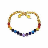 Childs Phoebe Polished Lemon Baltic Amber Beads and Gemstones Necklace Love Amber X
