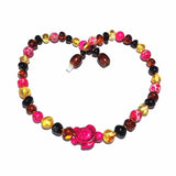 Childs Shelly Turtle Pink Jasper and Polished Rainbow Mixed Baltic Amber Necklace Love Amber X