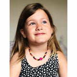 Childs Shelly Turtle Pink Jasper and Polished Rainbow Mixed Baltic Amber Necklace Love Amber X