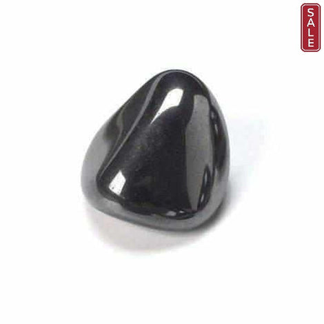 Genuine Hematite Tumblestone 1 Piece Love Amber X