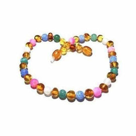 Girls Mermaid Honey Baltic Amber Pink Blue Green Dragon Agate Gemstone Necklace Love Amber X