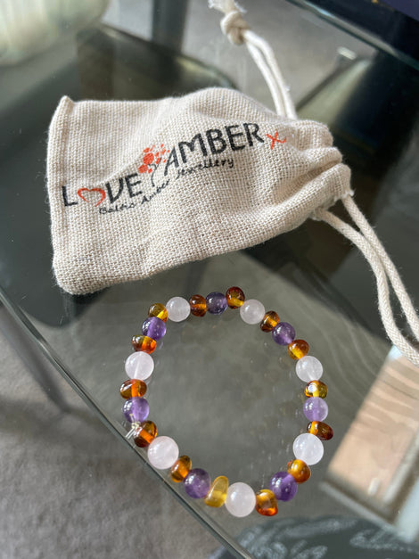 14cm Older Childs Tara Stretch Bracelet. Love Amber X Ltd
