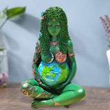 15cm Green Goddess Ghia Mother Earth Statue Mythic Resin Figurine Love Amber X Ltd