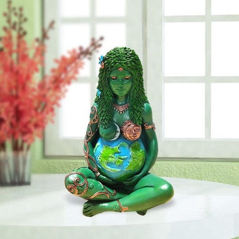 15cm Green Goddess Ghia Mother Earth Statue Mythic Resin Figurine Love Amber X Ltd