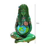 15cm Green Goddess Ghia Mother Earth Statue Mythic Resin Figurine Love Amber X Ltd