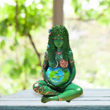 15cm Green Goddess Ghia Mother Earth Statue Mythic Resin Figurine Love Amber X Ltd
