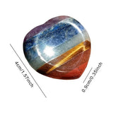 7 Chakra Heart Shape Stone Thumb Worry Stone. Anxiety Healing Crystals Gemstones Love Amber X Ltd