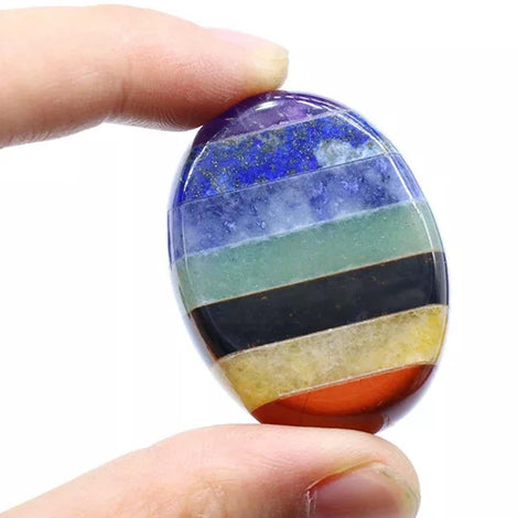 7 Chakra Worry Stone Thumb Stone Gemstone For Natural Healing Anxiety Relief Love Amber X Ltd