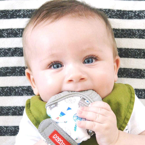 Nuby Baby Teething Mitt Glove Grey Nuby