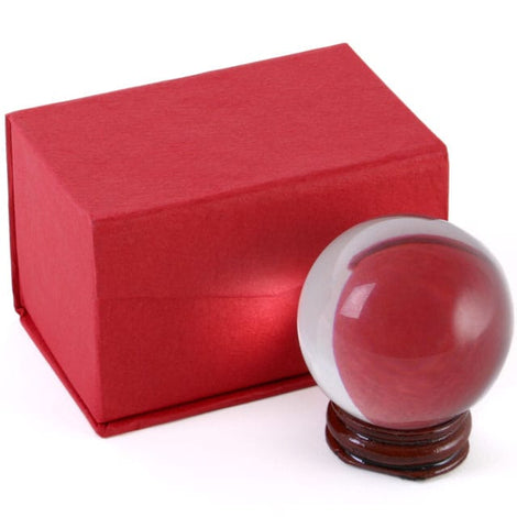 5cm Crystal Ball on Brown Wooden Stand Something D