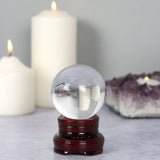 6cm Crystal Ball with Brown Wooden Stand Something D