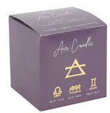 Air Element Neroli Purple Candle With Amethyst Pieces. Gemini, Libra and Aquarius Something D