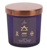 Air Element Neroli Purple Candle With Amethyst Pieces. Gemini, Libra and Aquarius Something D