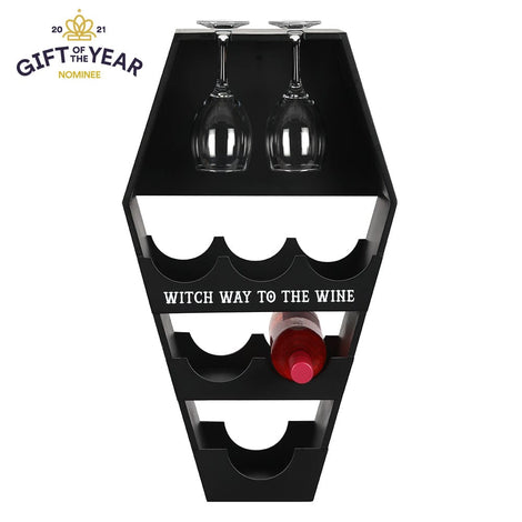 Black Funky Coffin Design Wine Shelf Something D