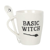 Black White Basic Witch Mug and Spoon Set Something D