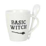 Black White Basic Witch Mug and Spoon Set Something D