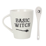 Black White Basic Witch Mug and Spoon Set Something D