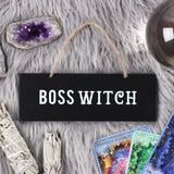 Black White Boss Witch Wall Sign Something D