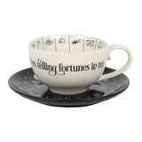 Black White Fortune Telling Ceramic Teacup. Something D