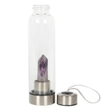 Genuine Amethyst Calming Glass Water Bottle Something D