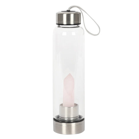 Genuine Rose Quartz Purifying Glass Water Bottle Something D