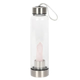 Genuine Rose Quartz Purifying Glass Water Bottle Something D