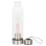 Genuine Rose Quartz Purifying Glass Water Bottle Something D