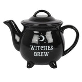 Witches Brew Black Ceramic Cauldron Tea Set. 4 Cups and Teapot. Something D