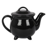 Witches Brew Black Ceramic Cauldron Tea Set. 4 Cups and Teapot. Something D