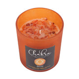 Sacral Chakra Orange Carnelian Crystal Chip Candle