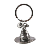 Witch Hat Silver Coloured Keyring With Bell