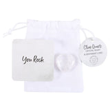 You Rock Clear Quartz Crystal Heart in a Bag - Clarity, Peace and Protection