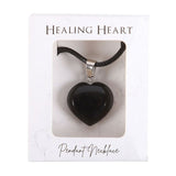Black Obsidian Healing Crystal Love Heart Necklace To Protect From Negativity